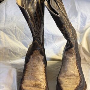 Men's Western Leather Boots - Brown